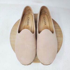 Charix Shoes Womens 38 Safari Nubuck Leather Slip On Loafer Comfort Classic